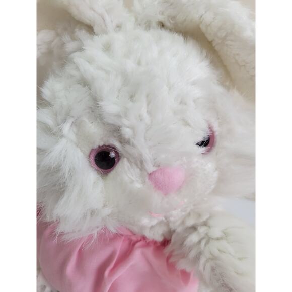 Pink Eye White Rabbit Bunny Floppy Ear Soft Cuddly Plush Stuffed Animal Toy 11" - Picture 3 of 8
